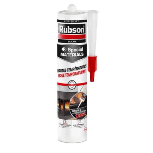 Hochtemperatur Dichtmasse Schwarz – Hitzebeständiger Silikat-Dichtstoff bis 1200°C – 1K Ofendichtmasse für Kamin, Grill, Ofen, Heizung (1 x 280ml)