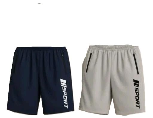 Pack of 2 Mens Lycra Sports Shorts Combo Solid Pattern Half Pant Nikkar for Men Casual Daily-image-10
