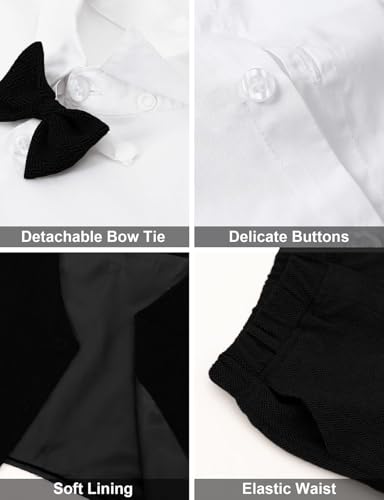 Image of A&J DESIGN 4pcs Baby & Toddler Suit, 12 Months - 5T, Shirt & Pants & Vest & Bow Tie