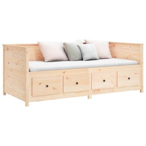 WSJHUHK Möbel, Betten & Accessoires, Betten & Bettrahmen, Tagesbett ohne Matratze 90x190 cm, Einzelbett, Massivholz, Kiefer – Bild 7