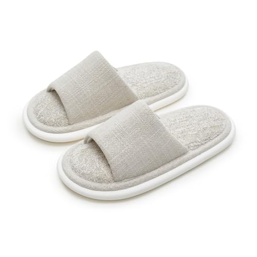utune House Slippers Open Toe Slippers for Women Men Indoor Slippers Cozy Bedroom Slippers Women House Shoes