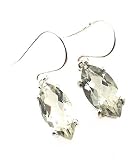 Natural Green Amethyst 925 Solid Sterling Silver Earrings 30mm
