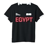 FIFA World CUP26 Egypt Youth Short-Sleeve Soccer Jersey, Black/White, Small