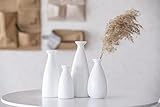 Mixbird White Glass Vase Set of 4,White Vases for Flowers,Vases for Table Shelf Home Decor,White...