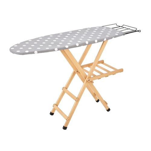 Tabla de planchar Premium, 100% madera maciza de haya, tabla de planchar con orificios transpirables, plegable, 3 posiciones, 143 x 37,5 x 93,5 cm, fabricada en Italia