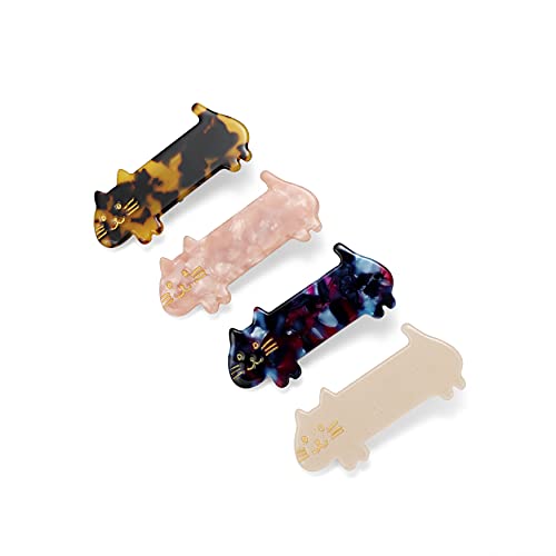 Sinnky Cute Hair Clips For Girl Cute Cat Barrettes For Women Fashion Kitty Hair Clips Duckbill Hair Clips Cellulose Acetate Hair Barrettes Resin Hair #TOP5