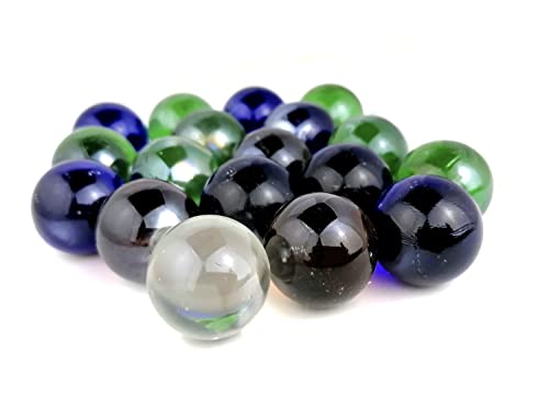 STUWU 20 Stück Große Deko Murmeln 25mm Glas Murmeln Mehrfarbig Deco Marbles ca. 400g Cover