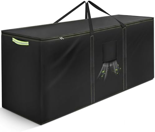 Aufbewahrungstasche Gartenauflagen, Auflagentasche Wasserdicht, 420D Schwere Oxford Stoff Aufbewahrung Gartenpolster Mit Tragegriff, ReißFest, Uv-BestäNdig, Tannenbaum Tasche (Schw