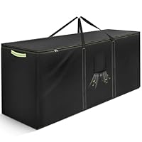 Aufbewahrungstasche Gartenauflagen, Auflagentasche Wasserdicht, 420D Schwere Oxford Stoff Aufbewahrung Gartenpolster Mit Tragegriff, ReißFest, Uv-BestäNdig, Tannenbaum Tasche (Schwarz, 175×55×75CM)