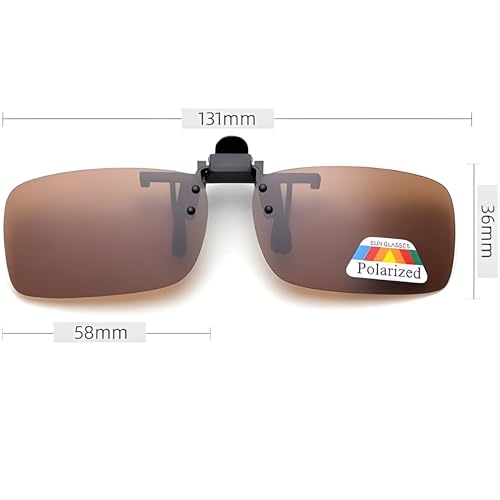 Image of Polarized Clip-On Sunglass Attachment for Prescription Glasses | UV Protection | Flip-Up Design | Includes Lens Cleaner, Microfiber Cloth & Storage Case | Men & Women