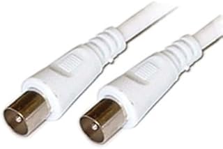 Aptii Coaxial TV Aerial Cable Plug to Plug Fly Lead White 2m