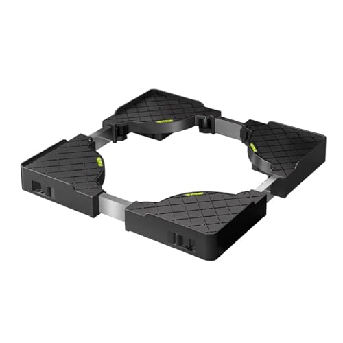 Base per Lavatrice Telaio Intermedio Universale per Lavatrice e Asciugatrice misura regolabile (45-65 cm) con Funzione di Assorbimento Degli Urti Nero