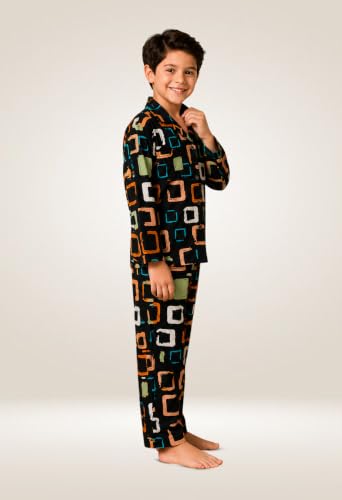Image of 3BROS Kid's Pure Cotton Full Sleeves Night Suit /Dress for Boys /Girls Full Pajama & Top Sleep Suit Combo Set