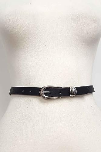 Classic Skinny Silver Buckle and Loop Belt2