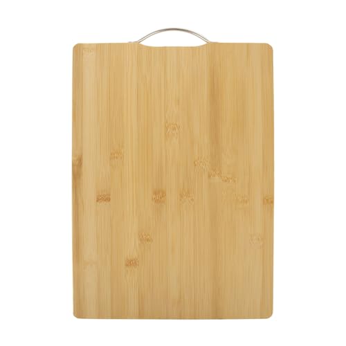 ASelected Tagliere in legno di bambù, 40 x 30 x 1,8 cm, grande, per preparare alimenti, carne, verdure, pane, cracker