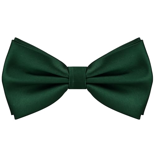 Image of GUSLESON Men's 3-pc Solid Color Bow Tie Gift Set - Double‑Fold Pre-Tied Bow Tie, Pocket Square, Cufflinks - Wedding Formal Party