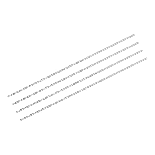 Image of sourcing map 2mm Twist Drill Bits, High-Speed Steel Straight Shank Extra Long Drill Bit 160mm Length for Wood Plastic Aluminum, 4pcs
