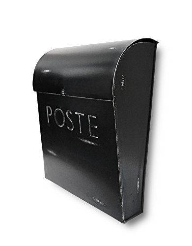 Nach Th-10043 French Euro Aged Wall Mounted Mailbox With Newspaper Holder, Rustic Black, 12 X 11.2 X 4.5 Inch #TOP3