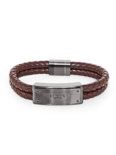 Police Wing P-Logo Brown Plaque Bracelet For Men - PEJGB2102533 (B0CF53J68G) Amazon Price History, Amazon Price Tracker