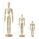 Schaufensterpuppenkörper, Holzpuppe, Körper, Zeichnung, Mannequin, Künstlerpuppe mit Ständer und flexiblen Gelenken für Dekoration, Skizzieren und Malen (20 cm)