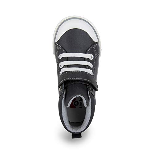 See Kai Run Girls Peyton Sneaker, Black Leather, 3 Little Kid #TOP4