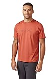 RAB Camiseta de manga corta de secado rápido para hombre, para senderismo, escalada y uso casual, Rojo (Red Clay), Medium