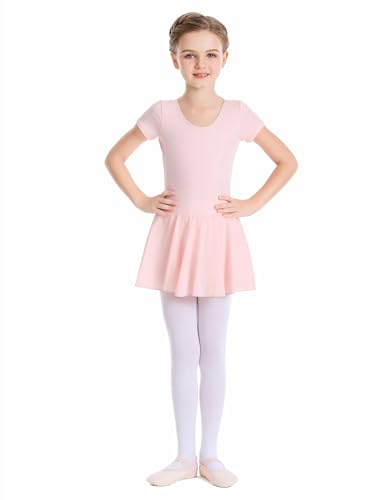 Phoeswan Collant de balé para meninas, roupa de dança com saia, vestido de balé bailarina para menin