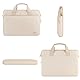 DOMISO 17,3 Zoll Laptoptasche Notebook Tasche Laptop Hülle mit Schultergurten Wasserdicht Prägewerbe mit Goldenem Reißverschluss für HP, Dell, Asus Notebook,Beige