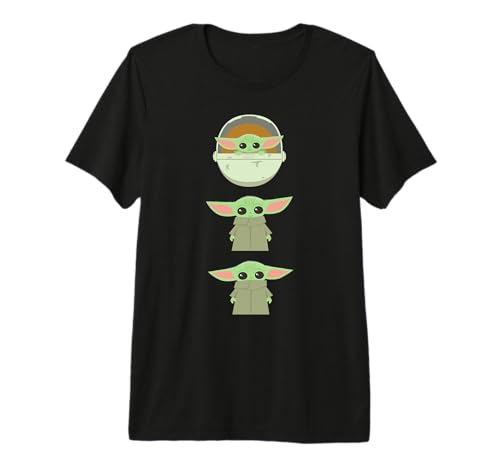 Star Wars The Mandalorian Grogu Trio Cartoon Poses Premium Tri-blend T-Shirt