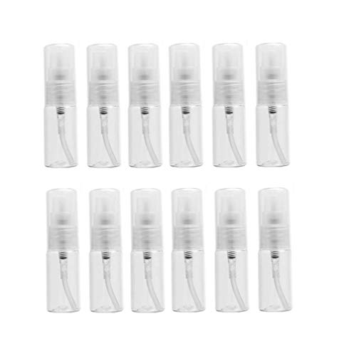 12Pcs Empty Refillable Clear Plastic Essential Oil Pump Bottle Lotion Mask Cream Dispenser Containers (10 ML)