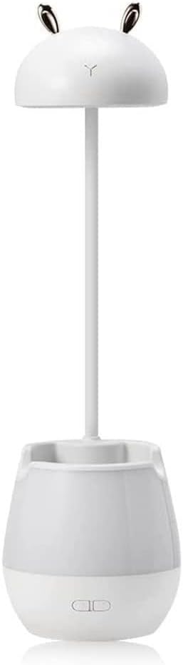 Desk Lamp LED Desk Lamp with Pen Holder Mobile Phone Bracket USB Rechargeable Eye Protection Reading Lamps for Dormitory Bedside Eye Care(Rabbit Pink)