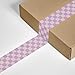 Cute Lavender Purple Decorative Printed Packaging Tape, Checkerboard Pattern Packing and Shipping Tape for Small Business Packaging Supplies, Heavy-Duty 2.6mil, 1.88