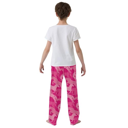 ZZKKO Camo Horses Pink Boys Pants for Kids Jogger Pants with Pockets S-XL3