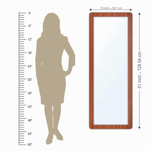 Image of Creative Arts n Frames 15x51 inch Umber Walnut Color Long MDF Wood Wall Hanging Mount HD Mirror Home Decor Items Living Room Bathroom Bedroom Hotel Office (Umber Walnut Color Framed HD Mirror)