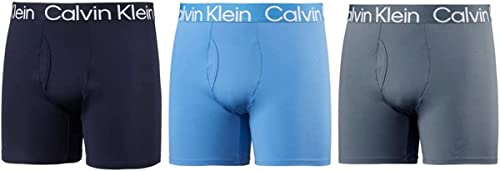 Calvin Klein Mens 3 Pack Micro Rib Boxer Brief (as1, alpha, x_l, regular, regular, Shoreline/Light Blue/Grey)