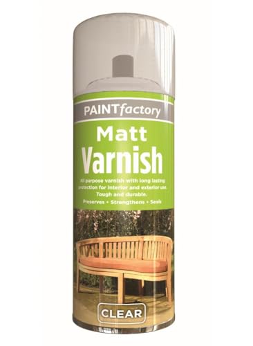 RAPIDE PF Matt Varnish Spray Clear 250ml | Paint Factory Colour It Spray Paint | Tough and Durable Top Coat for Long Lasting Protection with a Clear Matt Finish | Interior & Exterior Use (1)