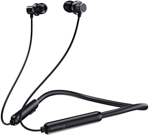 1MORE omthing Wireless In-Ear Headphones, Bluetooth 5.0 Wireless Earphones, Neckband Sports Headphones with Microphone, Premium Sound, 12 Hours Playtime, IPX4 Waterproof (Black)