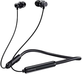 1MORE omthing Wireless In-Ear Headphones, Bluetooth 5.0 Wireless Earphones, Neckband Sports Headphones with Microphone, Premium Sound, 12 Hours Playtime, IPX4 Waterproof (Black)