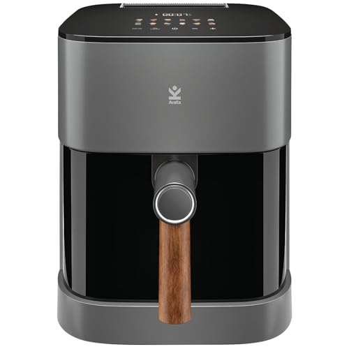 Avalla A-177 Digital 12-in-1 Air Fryer; 5L Non-Stick Drawer, Healthy No Oil Oven Alternative, Cooks 5-7 Portions, 1400W Energy Saving, Crisping Tray, Overheating Protection Automatic Shutdown - Grey