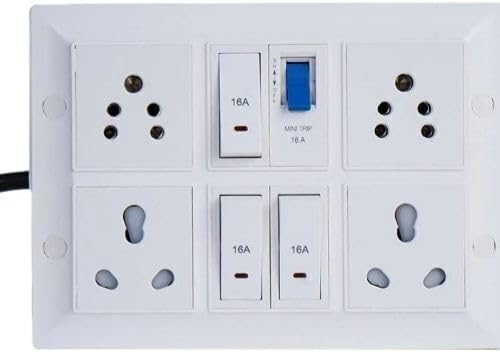 16A Extension Board with Mini Trip MCB & Multi-Sockets, Heavy-Duty Electrical Power Strip for Appliances - Safe & Durable Home/Office Use-image-37