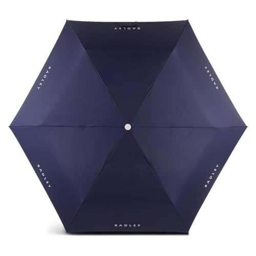 Parapluie pliable femme RADLEY London bleu marine télescopique chic