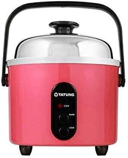 TATUNG Indirect Multi-Functional Mini Rice Cooker, Steamer and Warmer, Peach Red, 3-Cup uncooked/ 6-Cup cooked, TAC-3ASF-1 (Peach Red)