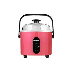 TATUNG Indirect Multi-Functional Mini Rice Cooker, Steamer and Warmer, Peach Red, 3-Cup uncooked/ 6-Cup cooked, TAC-3ASF-1 (Peach Red)