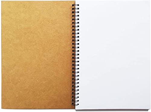 Blank Journal Notebooks Unlined Spiral Notebooks, A5 With Thick Kraft Cover Sketch Notebooks Drawing Notebooks Diary Memo Notepads, 100 Pages/ 100 Sheets, 8.3 X 5.7 Inches … #TOP1