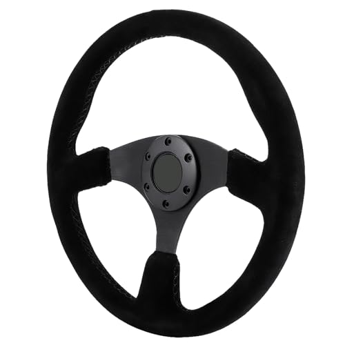 Keenso Racing Steering Wheel 350mm 14in Suede Drifting Steering Wheel