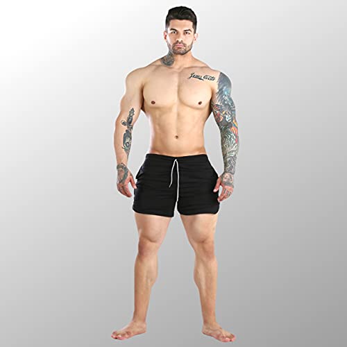 Shorts Fitness 2 Em 1 - Dry Fit E Térmico De Compressão - Esportivo Para Corrida E Treino - Preto Co