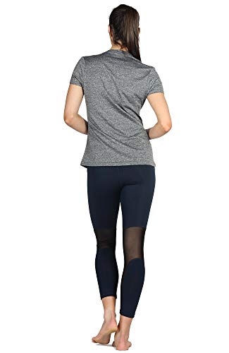 Icyzone Workout Running Tshirts For Women - Fitness Athletic Yoga Tops Exercise Gym Shirts (Pack Of 3) (S, Charcoal/Lavender/Peach) #TOP2