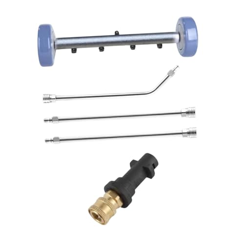 Homyl Unterbodenreiniger für Hochdruckreiniger - 4000 PSI, Edelstahl & Aluminium, Komplettset - Effiziente Entfernung von Schlamm, Öl, Für Fahrzeugwartung,Grau