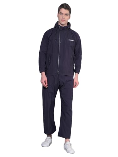 Image of Dollar Rainguard Men's Reversible Full Sleeve Solid Raincoat Set With Adjustable Hood and Pocket