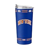 FANMATS NBA New York Knicks City Edition 20 oz Stainless Steel Tumbler – Insulated & Durable Double Wall Powder Coat Finish - City Edition Design, Keep Drinks Hot & Cold For Hours